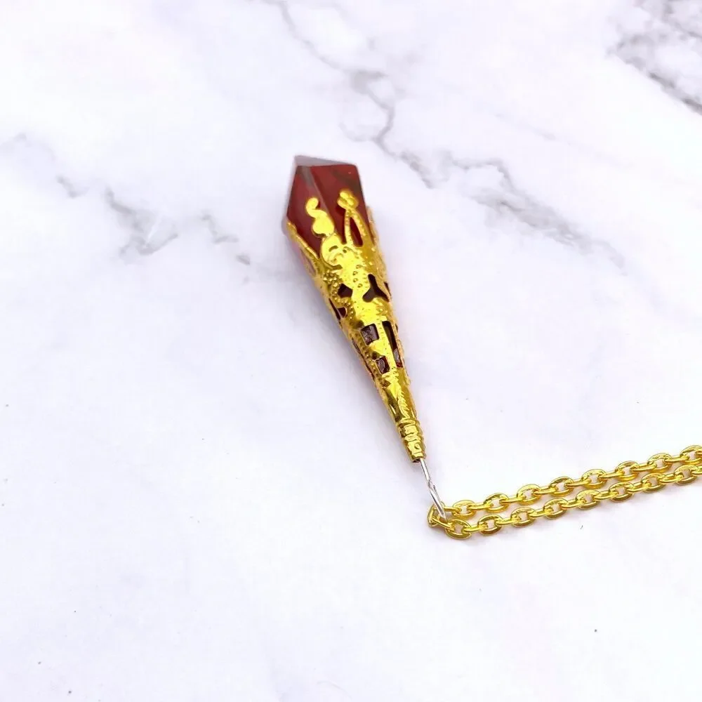 Blood Red Pendulum Necklace - Picture 10 of 11